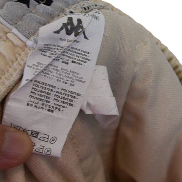 Kappa Logo Track Pants Beige Cream Retro Y2K Streetwear XL - Picture 8 of 8